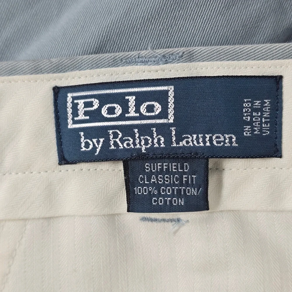 Polo Ralph Lauren Suffield Classic‎ Fit Chino Pants Blue Gray 40x32 Mens Cotton